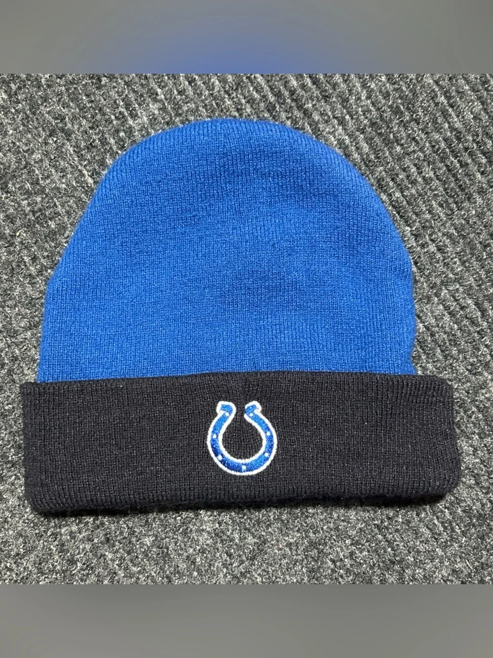NFL Kids Royal Blue and Black Beanie with Colts Logo